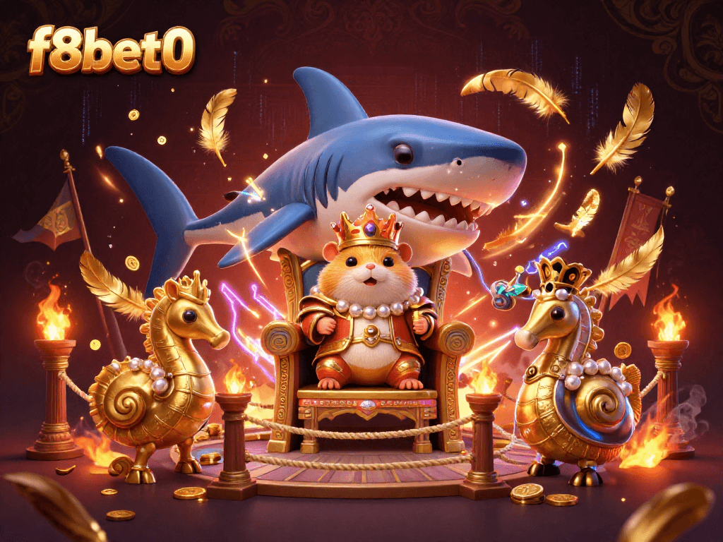 Experience the thrill of f8bet0 with a vibrant 3D casino scene featuring unique characters and game elements.