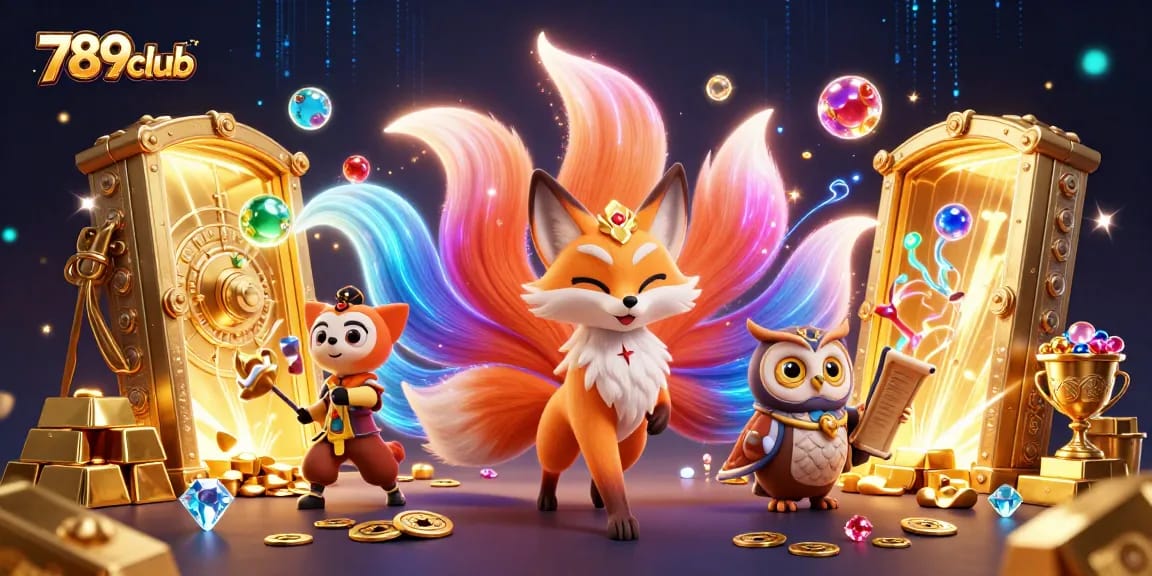 Experience the thrill of winning at 789club with vibrant, animated characters and gambling elements.