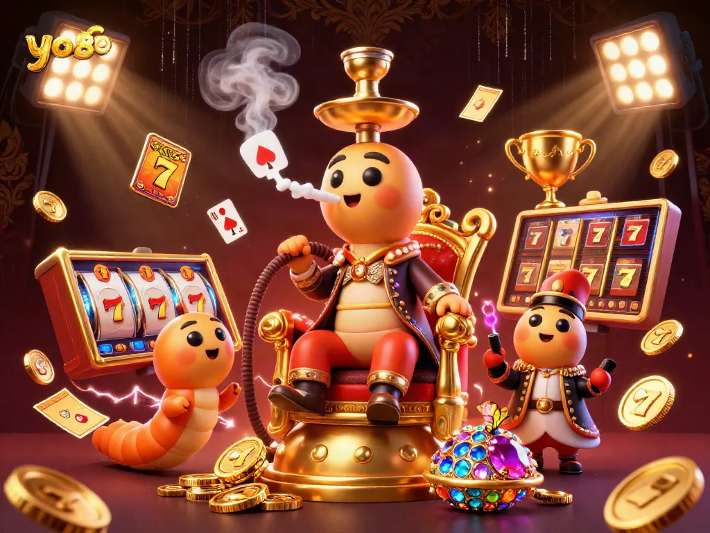 Experience the excitement of yo88 with dynamic slot games and rich casino elements in a vibrant 3D scene.