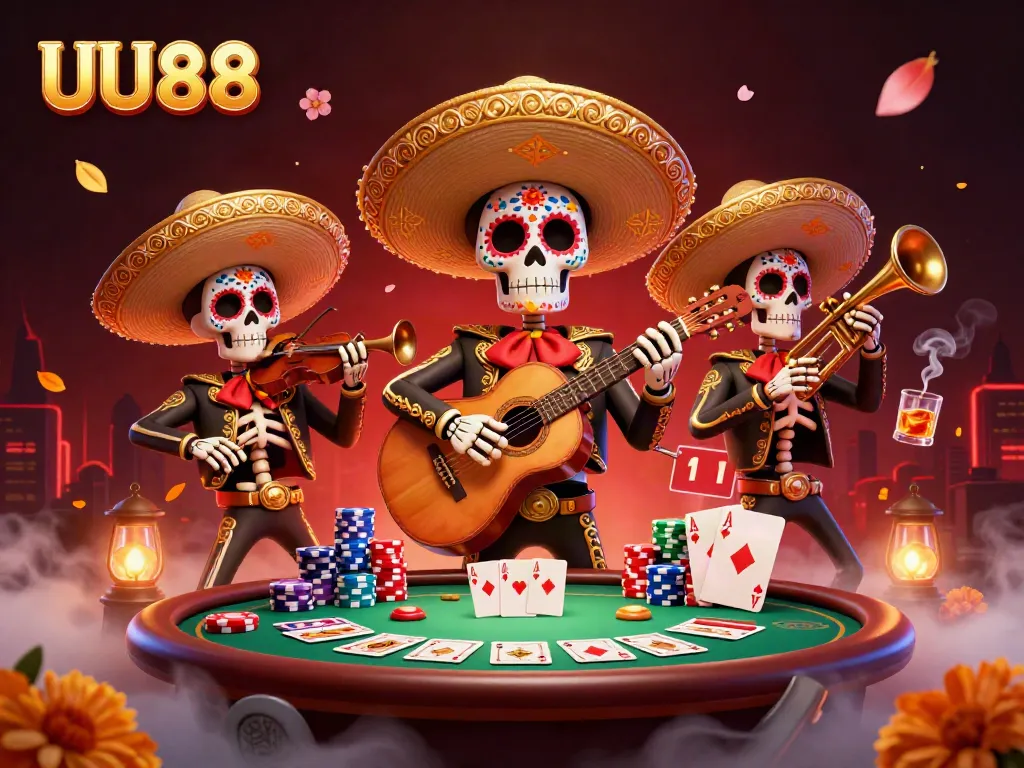 Experience thrilling online gaming at UU88 with a vibrant mariachi-themed casino scene.
