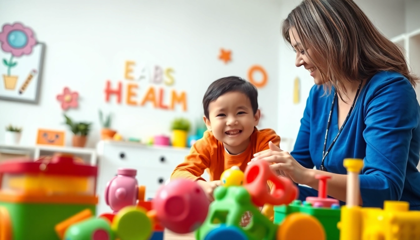 Therapist guiding a child during ABA therapy in Livonia in a supportive environment.