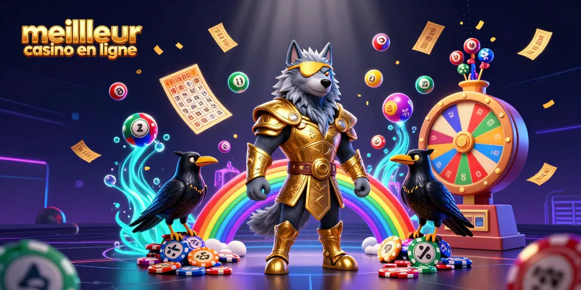 Jouer au meilleur casino en ligne avec des éléments de loterie colorés et un décor fantastique.