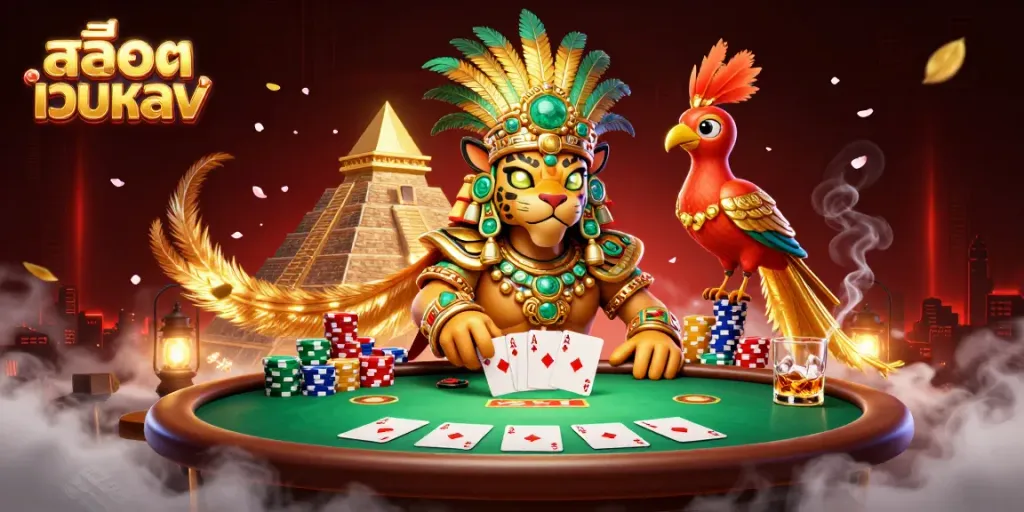 Engage with สล็อตเว็บตรง in an electrifying casino scene featuring dynamic characters and vibrant gaming elements.