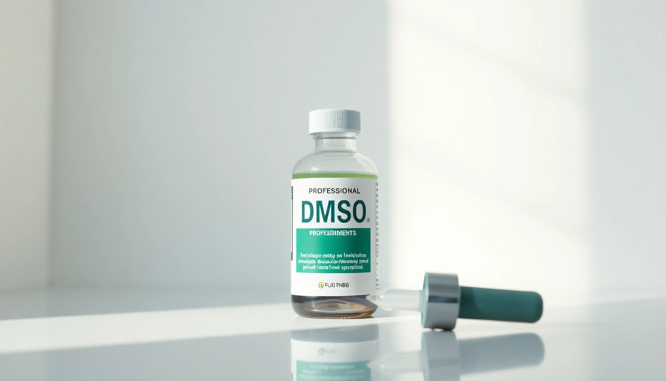Showcasing the DMSO supplement with a focus on its health benefits and premium quality.
