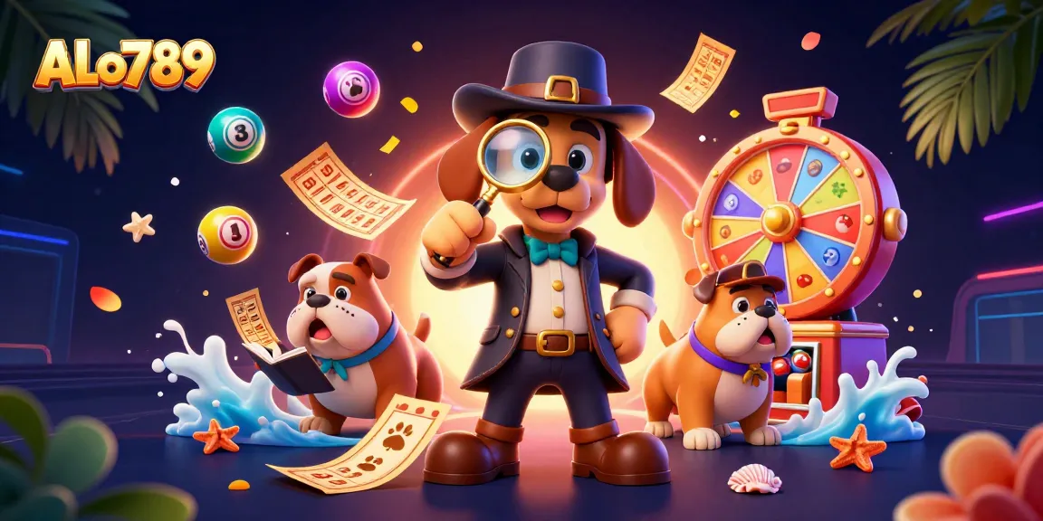 Engage with ALo789 as the detective discovers golden poker chips and festive lottery elements.