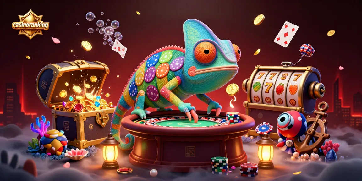 casinoranking highlights a colorful chameleon owner captivating the casino world with gold coins