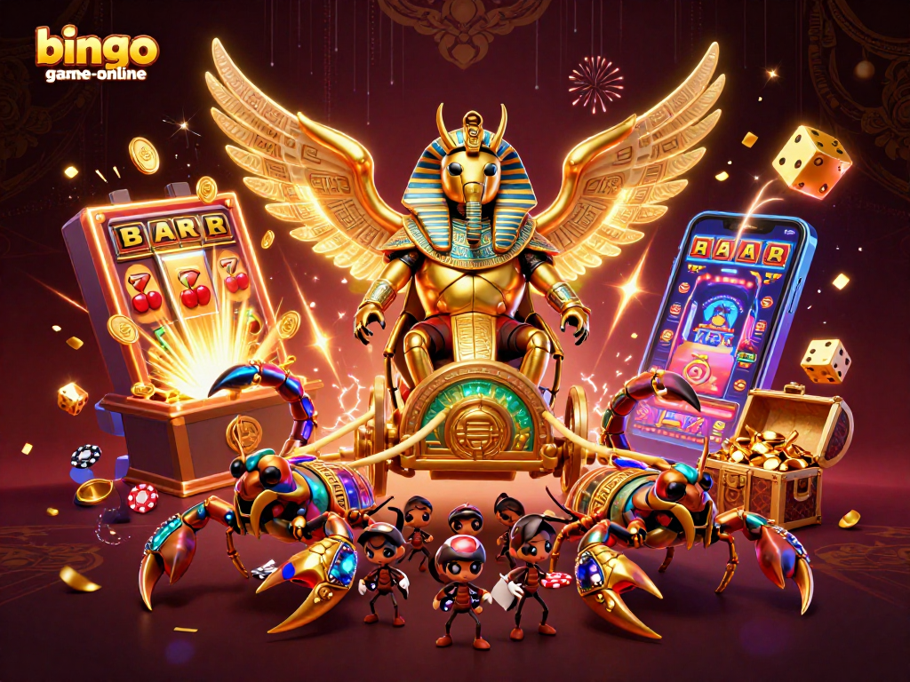 Experience the excitement of bingo-game-online with a lavish jackpot scene featuring vibrant casino elements.