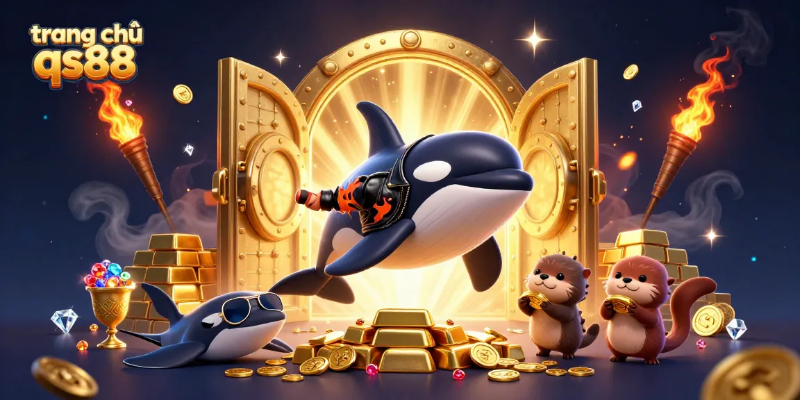 Experience the thrill of gaming at trang chủ qs88, where playful marine characters celebrate with golden treasures.