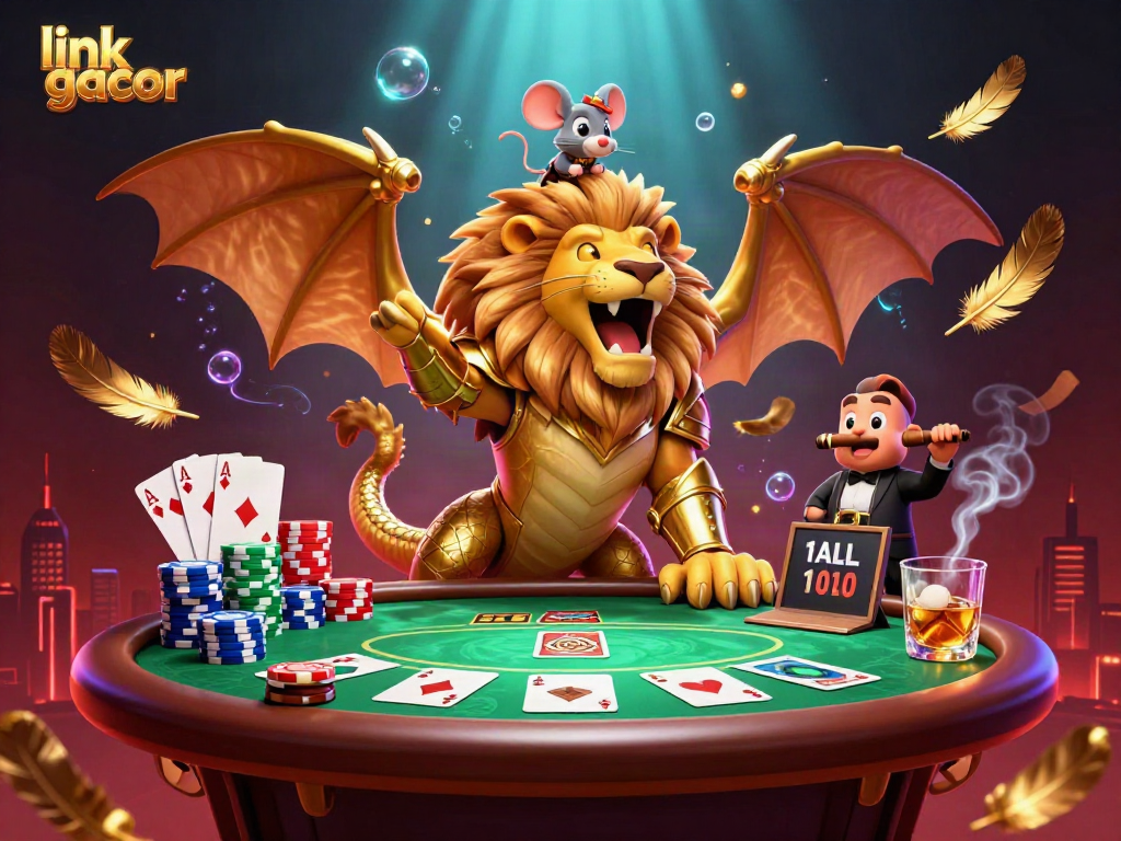 Engage with link gacor by exploring dynamic poker elements amid a triumphantly roaring chimera.