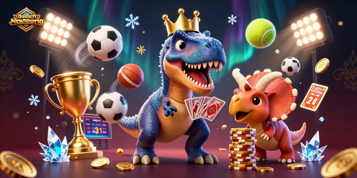 Daidichxacsong engages in thrilling gameplay as a T-Rex shuffles cards, embodying excitement and strategy in this vibrant digital casino scene.