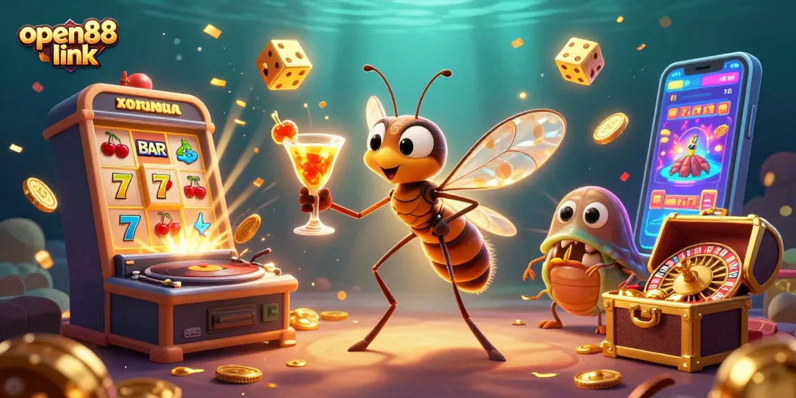 Experience the excitement of open88 link with vivid casino elements in an engaging 3D scene.