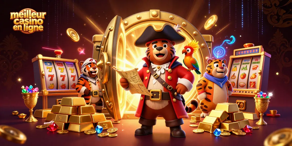 Découvrez le meilleur casino en ligne avec cette illustration captivante de personnages en 3D.