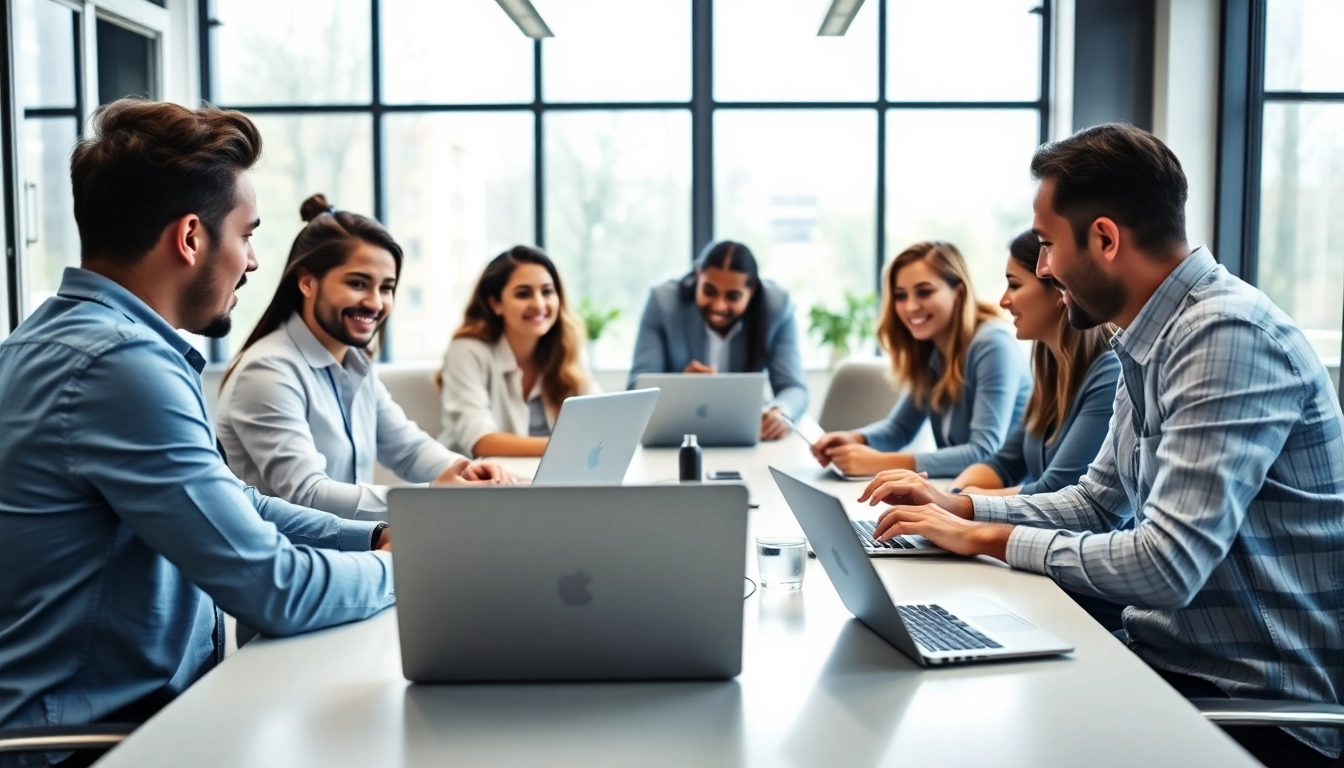 IT support for small businesses displayed through an engaged team in a modern office environment.