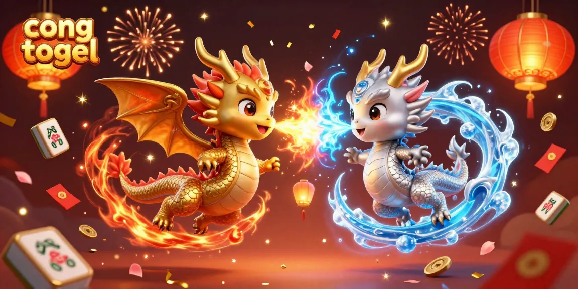 Engage in the thrilling world of cong togel with magical dragons and festive elements.