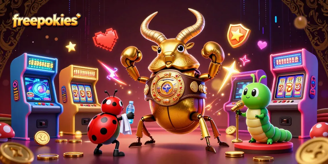 Experience freepokies action with vibrant characters and gaming elements in a lively casino scene.