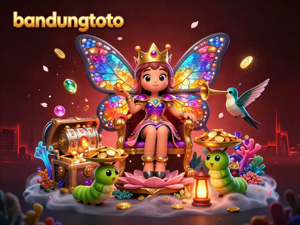 Engage with the vibrant world of bandungtoto, where a butterfly queen reigns amidst slot excitement and treasures.