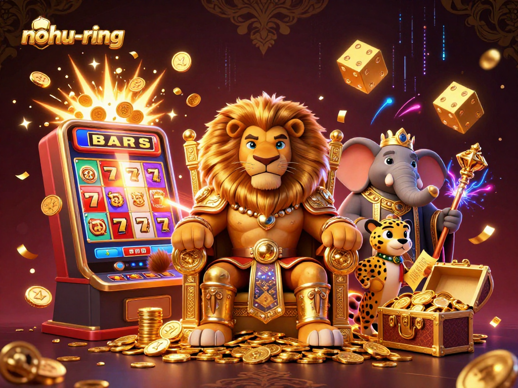 Engage in the exciting gaming world of nohu-ring with a jackpot explosion scene filled with vibrant casino elements.