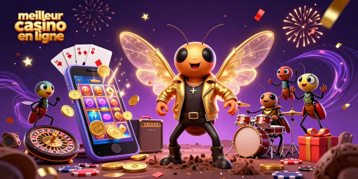 Découvrez le meilleur casino en ligne avec une scène vibrante présentant un rockstar et des jeux captivants.