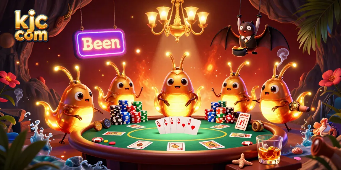 Experience the exciting world of gambling with kjc com's vibrant cave casino lit by glowworms and a bat dealer.