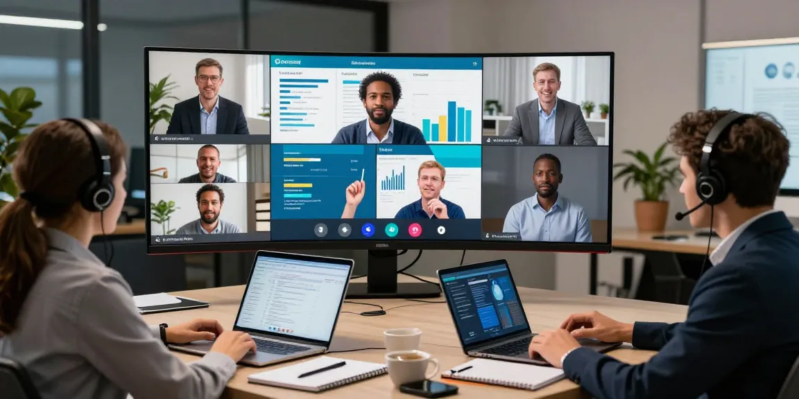 Participants engaging in a virtual conference representing https://www.www456bd.com/ in a modern setting with dynamic presentations.