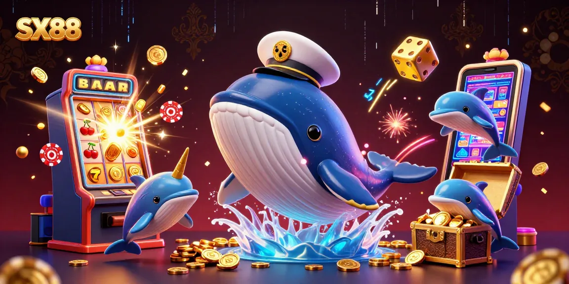 SX88 engages players with a vibrant underwater scene featuring whales, narwhals, and exciting casino elements.