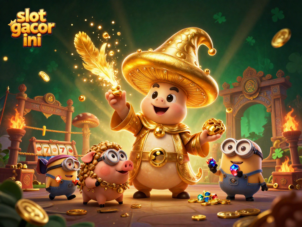 Experience the thrill with slot gacor pagi ini, featuring magical characters and vibrant casino elements.