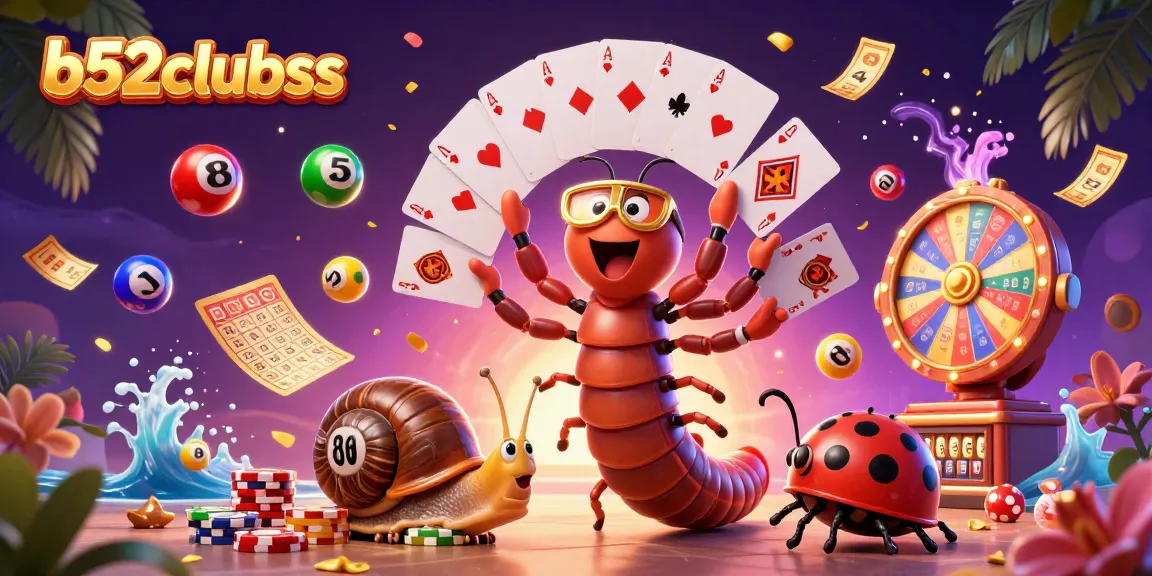 Win big at b52clubss with a vibrant 3D casino scene showcasing unique characters and dynamic action elements.