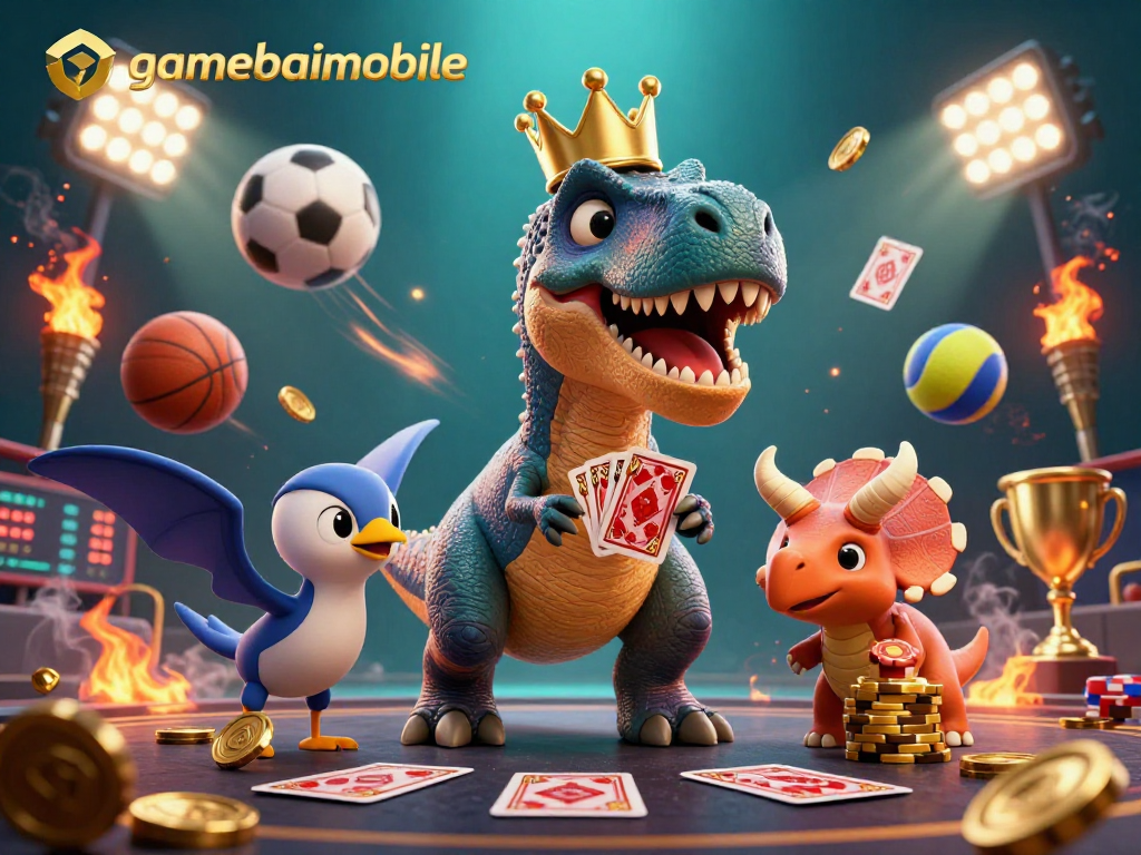 Engage in thrilling gameplay with gamebaimobile's vibrant 3D casino scene featuring iconic characters.