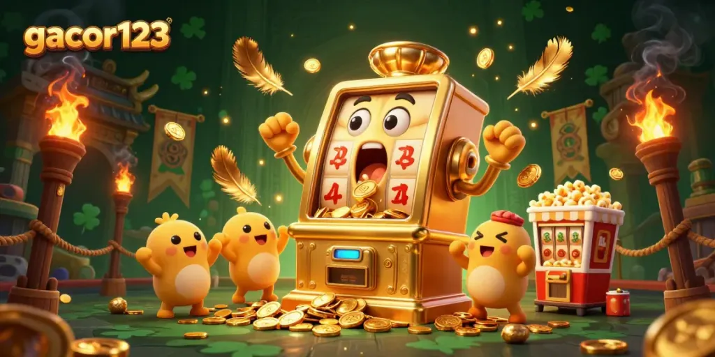 Play gacor123 and experience the thrill of the jackpot with golden slot machines and exciting game elements.