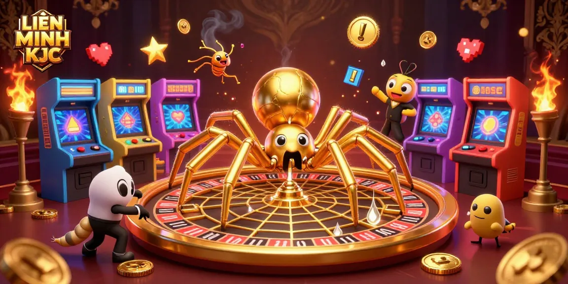 Engage with the thrilling LIÊN MINH KJC casino experience featuring animated characters and vibrant game elements.