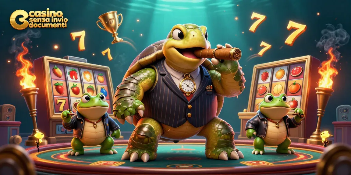 Gioca nei migliori casinò senza invio documenti con il nostro incredibile design 3D, che presenta una tartaruga mafiosa e due ranocchie!