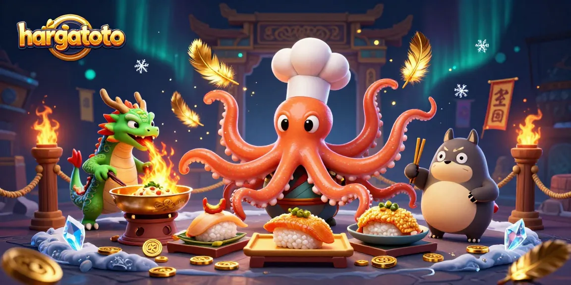 Play and win at hargatoto with vibrant casino-themed illustration, showcasing exciting game elements.
