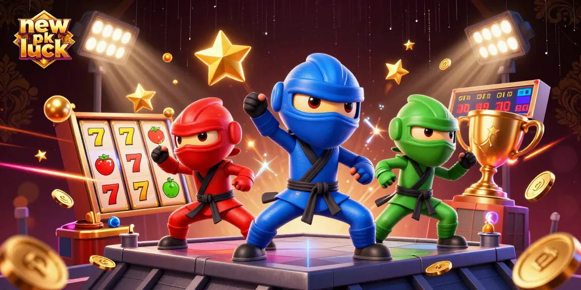 Spin the reels at new pk luck for thrilling jackpots with colorful chameleon ninjas!
