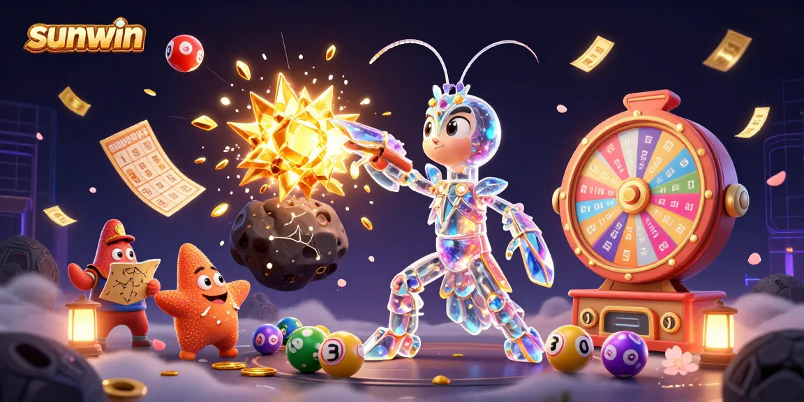 Experience thrilling gameplay with sunwin's vibrant casino elements and galactic characters in an extraordinary illustration.