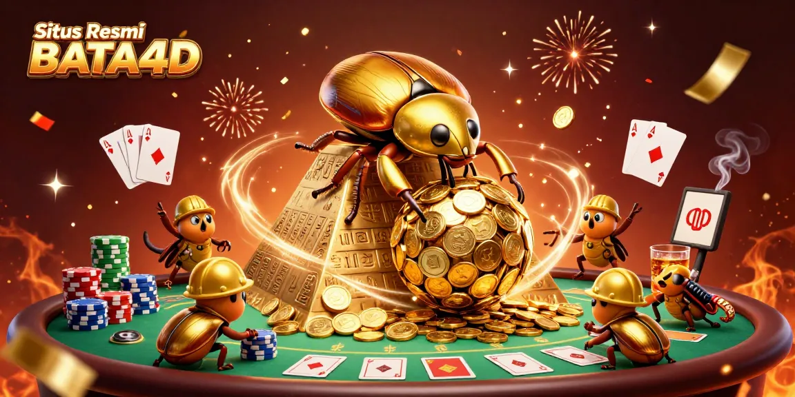 Experience the thrill of gaming at Situs Resmi BATA4D with golden beetles and rolling coins!