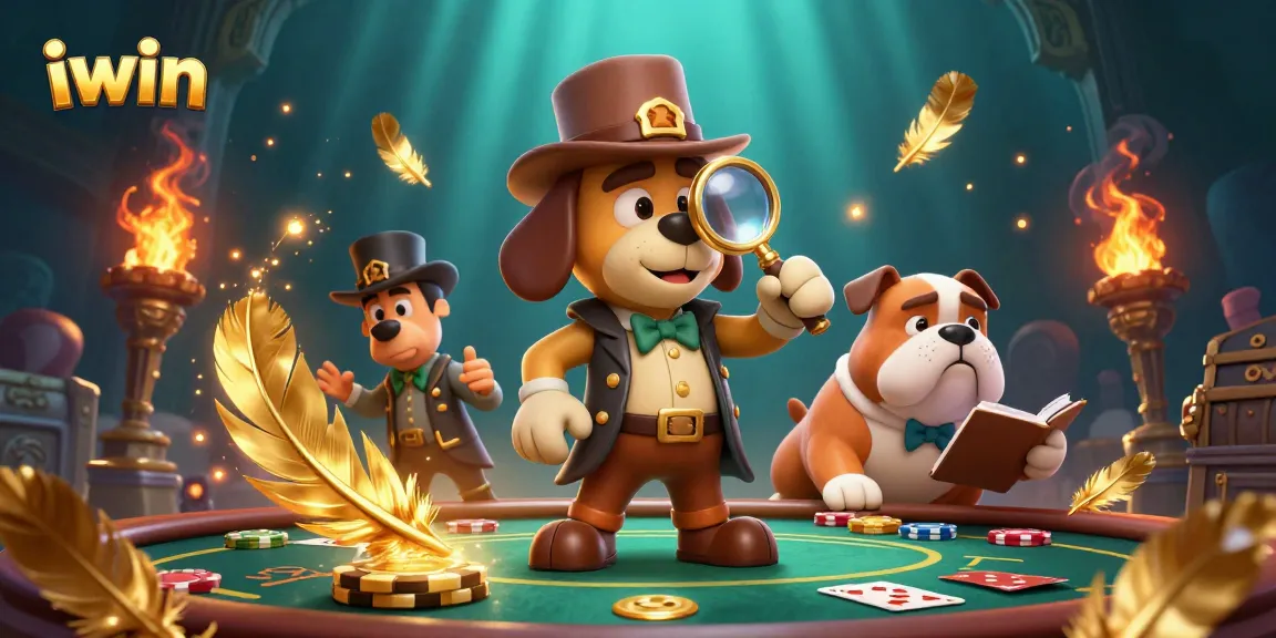Join the iwin detective in a dynamic poker scene filled with treasure and clues from the casino world.