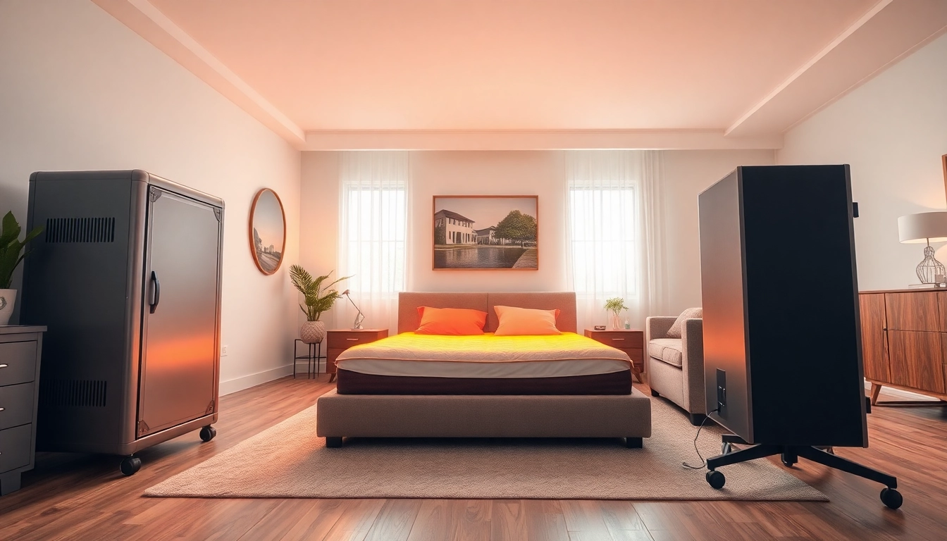 Performing bed bug heat treatment in a clean, modern setting, showcasing effective pest control methods.