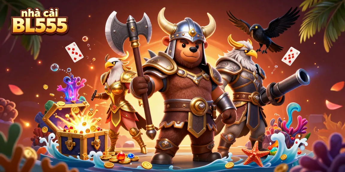 Players explore the vibrant world of nhà cái BL555, discovering gold and gems amidst dynamic gaming elements.