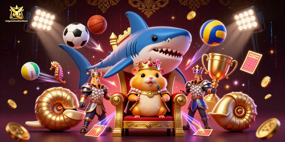 Bet on thrilling sports with taigamebaidienthoai in a dazzling casino scene featuring a hamster king.