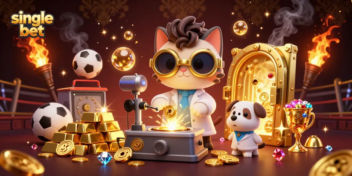 Engage in a thrilling single bet scene with vibrant characters and dynamic casino elements.
