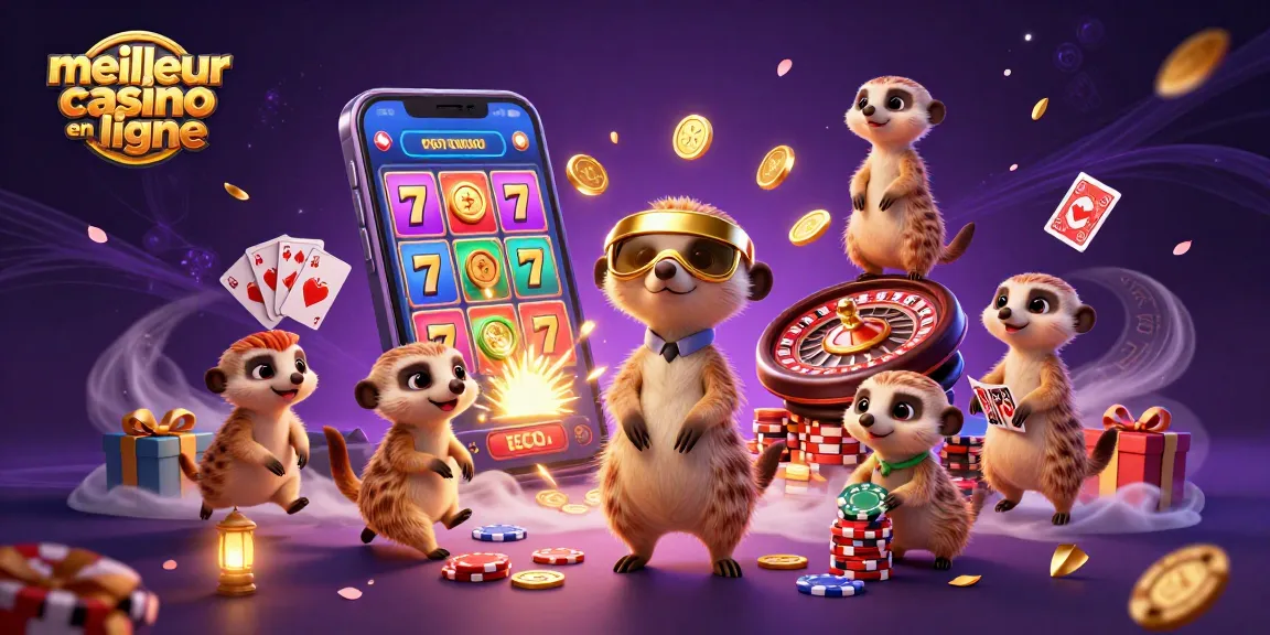 Les meerkats dirigent un casino élaboré, illustrant le meilleur casino en ligne avec des jeux captivants.
