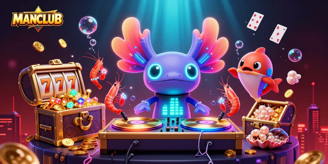 Spin the reels and win big at MANCLUB with vibrant gambling action and underwater treasures.