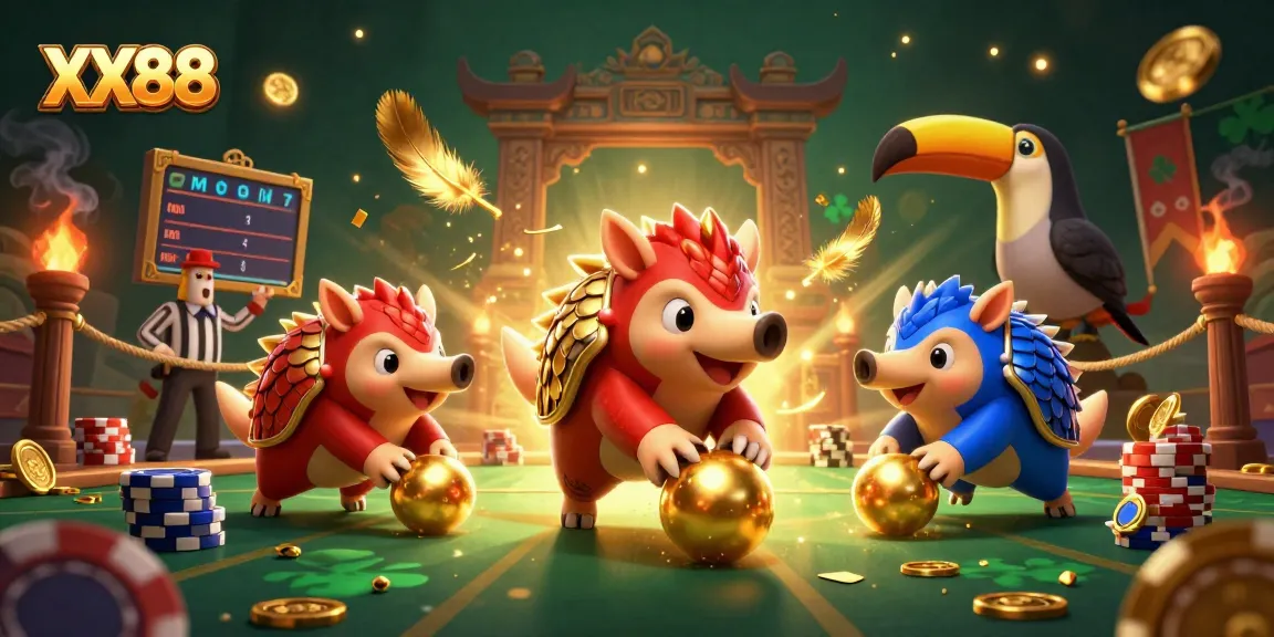 Join the exciting action at XX88 where colorful pangolins compete with poker chips and golden scales.