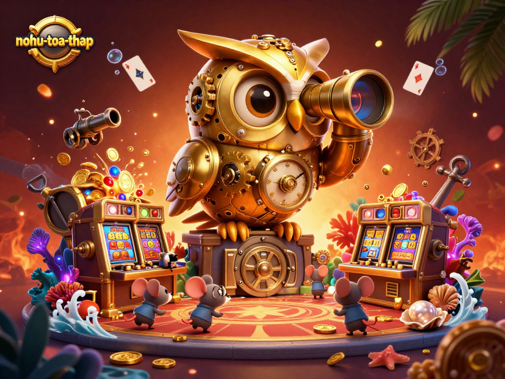 Experience the thrilling nohu-toa-thap casino adventure with an owl and mice amid bursting treasure!