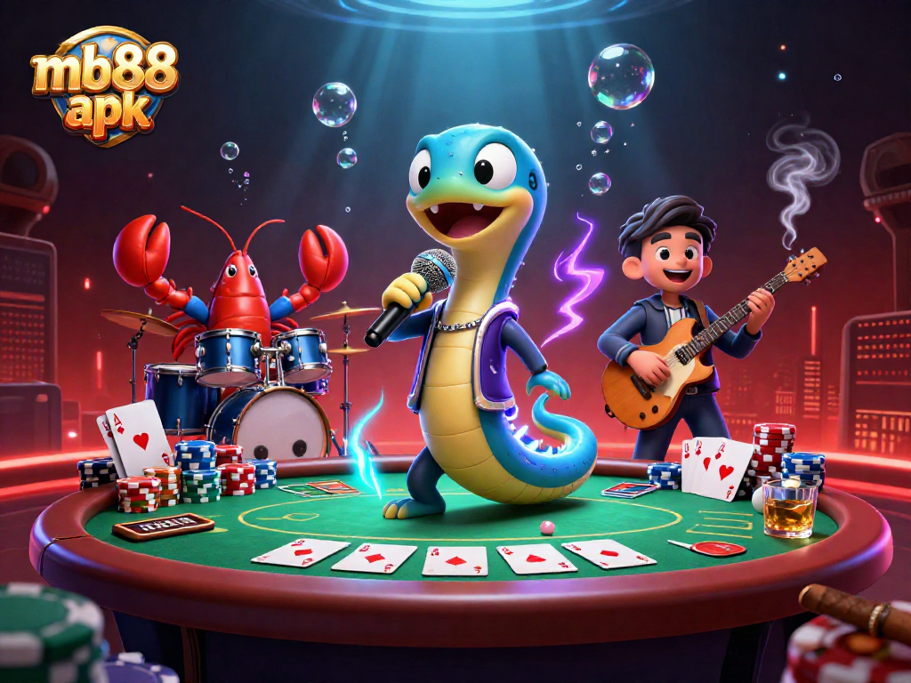 Experience the excitement of mb88 apk at an underwater casino with colorful characters and gaming elements.