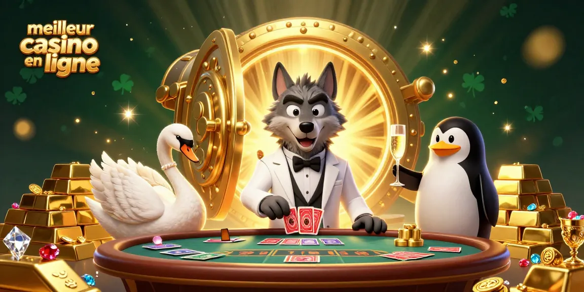Jouer au meilleur casino en ligne avec un loup et un cygne en pleine action.
