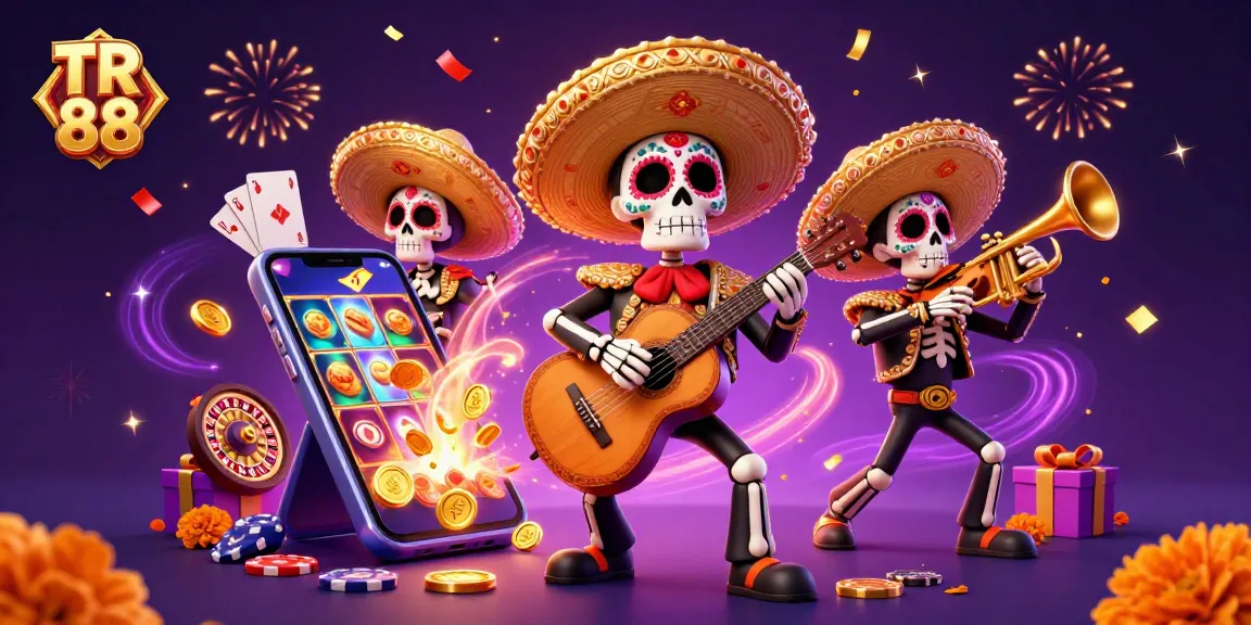 Experience TR 88 excitement with a vibrant scene featuring a mariachi band and dynamic slot game elements.