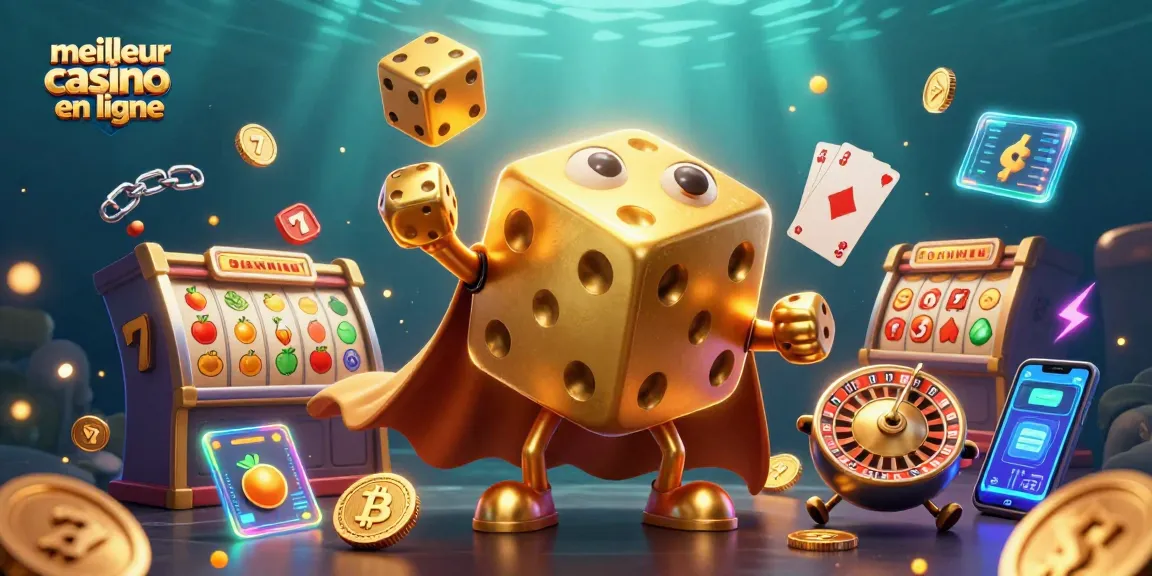Jouer au meilleur casino en ligne avec des dés et des symboles de jackpot colorés, ambiance festive.